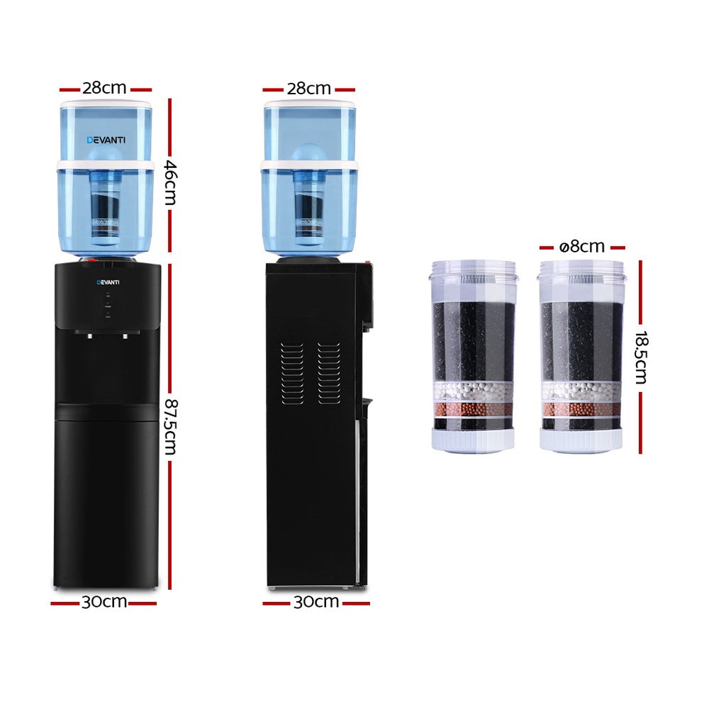 Devanti Water Cooler Dispenser Stand Cold Hot Chiller Purifier 22L Bottle Filter - Devanti