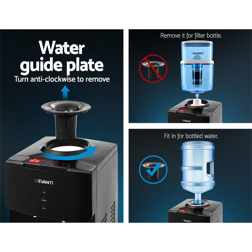 Devanti Water Cooler Dispenser Stand Cold Hot Chiller Purifier 22L Bottle Filter - Devanti