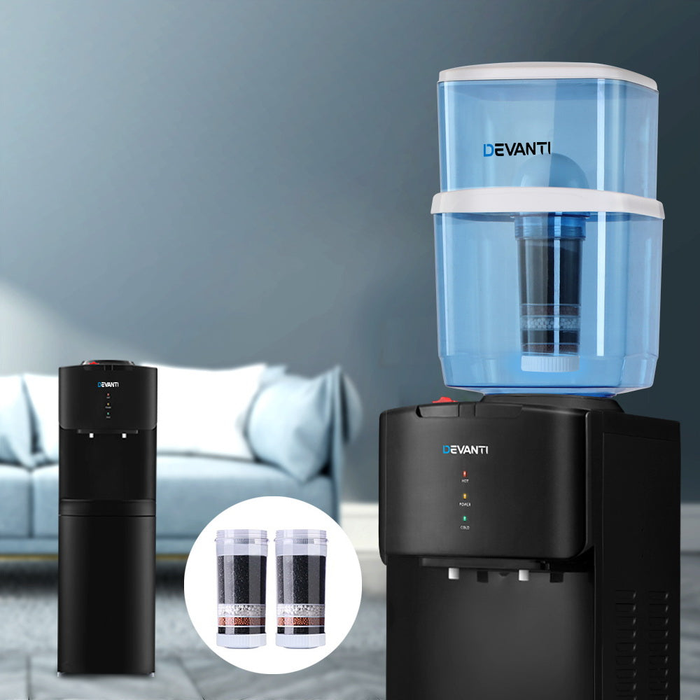 Devanti Water Cooler Dispenser Stand Cold Hot Chiller Purifier 22L Bottle Filter - Devanti