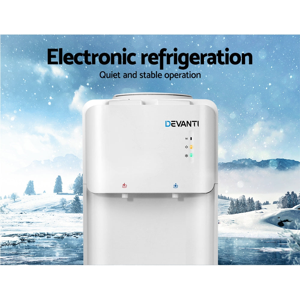 Devanti Water Cooler Dispenser Bottle Filter Purifier Hot Cold Taps Free Standing Office White
