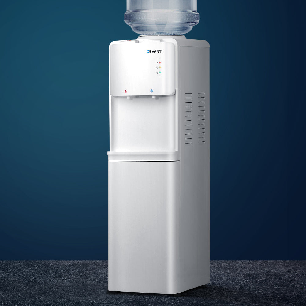Devanti Water Cooler Dispenser Bottle Filter Purifier Hot Cold Taps Free Standing Office White