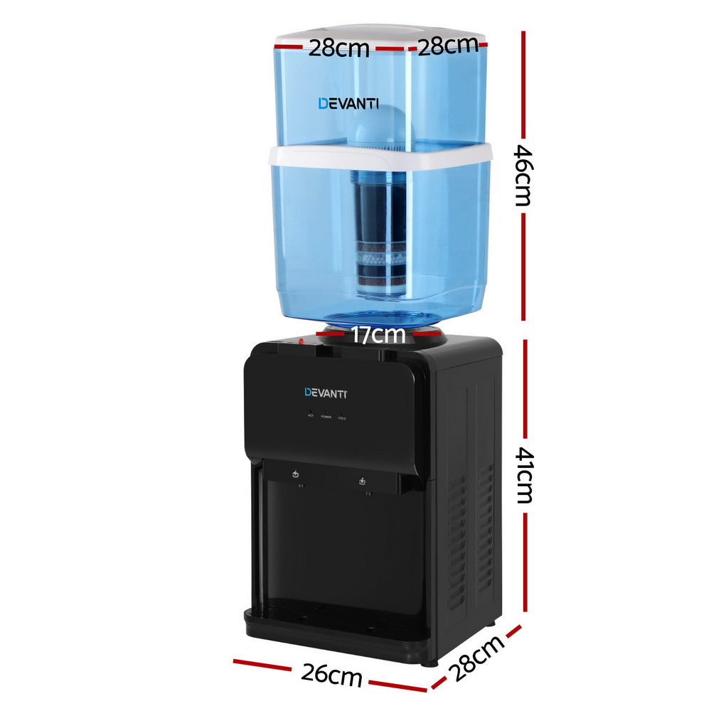 Devanti Water Cooler Dispenser Bench Top 22L Black - Devanti