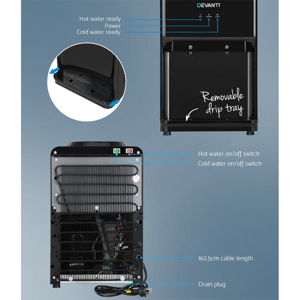 Devanti Water Cooler Dispenser Bench Top Black - Devanti